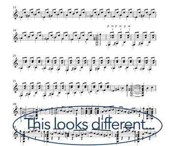 contrasting material scores