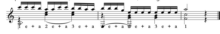 16th notes rhythm