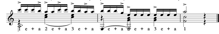 16th note accents