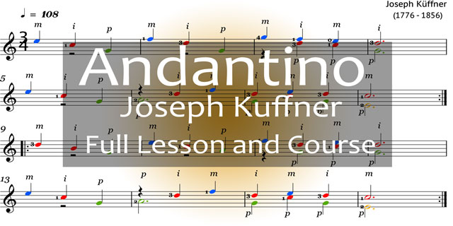 Featured image for “Andantino by Joseph Kuffner (Easy Classical Guitar)”