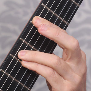 F# minor guitar hand pic