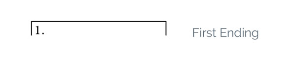 first ending bracket
