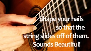 Classical guitar nail shape