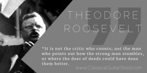 Teddy Roosevelt guitar practice