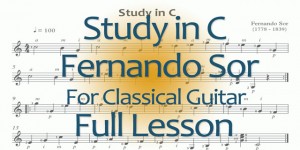 Sor classical guitar study in C