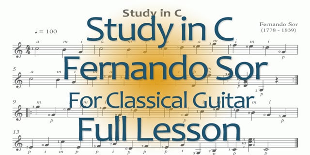 Featured image for “Fernando Sor: “Study in C” (Great for beginners, memory)”