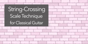 classical guitar crossing scale