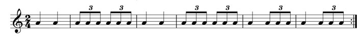 alternate triplet and quarter notes